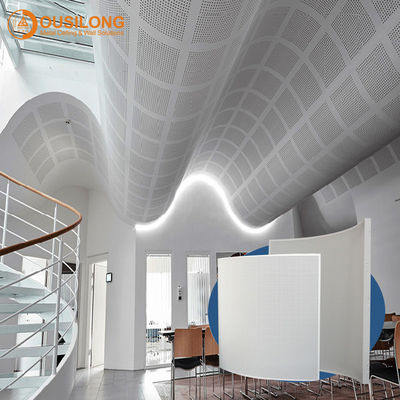 Irregular Perforated Decorating Metal Aluminum Ceiling Elegant Exterior Curved False Ceiling Plank Panel